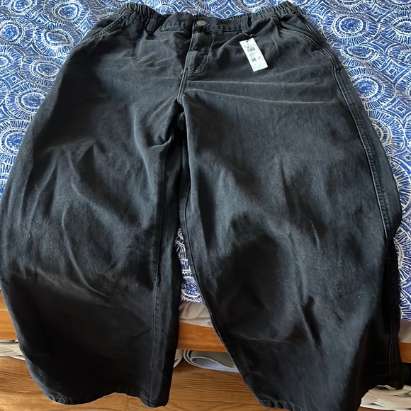 Black denim Jeans NWT Garage, size 09/29, very wide legged - Picture 1 of 14
